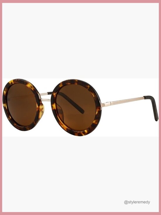 Polarized Retro Round Sunglasses with UV Protection, Metal Frame main image 5